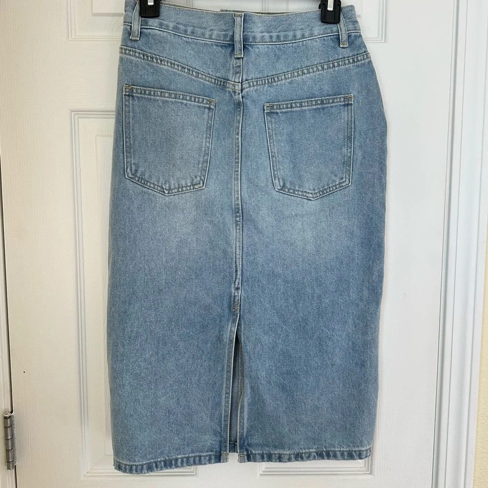 GREY LAB Light Blue Denim Skirt - Picture 2 of 8